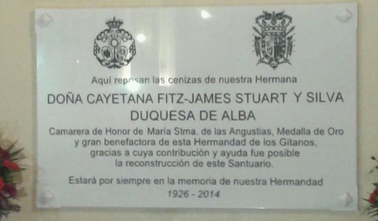 Lugar en el que reposan parte de las cenizas de Cayetana de Alba Lugar en el que reposan parte de las cenizas de Cayetana de Alba