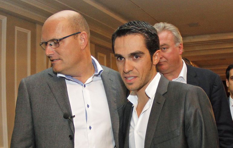 10/10/13 rueda de prensa de SAXO BANK ALBERTO CONTADOR Y BJARNE RIIS CICLISMO 10/10/13 rueda de prensa de SAXO BANK ALBERTO CONTADOR Y BJARNE RIIS CICLISMO