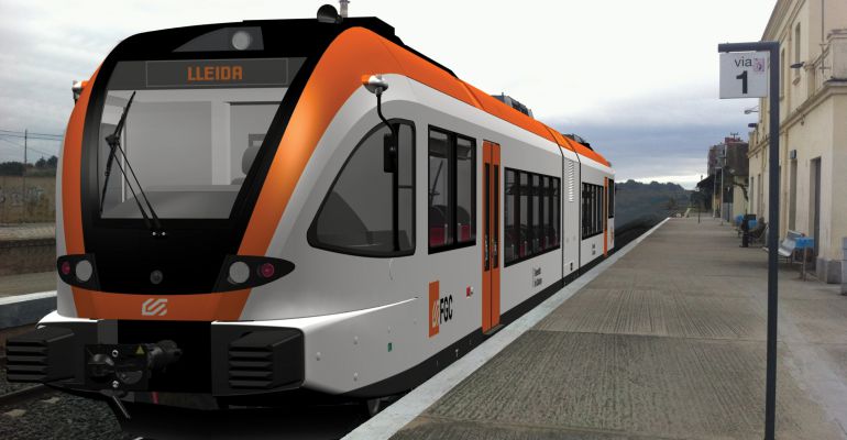 Imatge simulada dels nous trens de la la línia de tren de La Pobla que està construint la suïssa Stadler Imatge simulada dels nous trens de la la línia de tren de La Pobla que està construint la suïssa Stadler