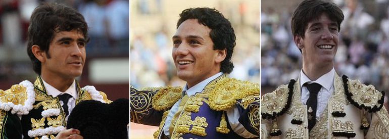 De izquierda a derecha, los diestros Joselito Adame, Oliva Soto y Esaú Fernández De izquierda a derecha, los diestros Joselito Adame, Oliva Soto y Esaú Fernández