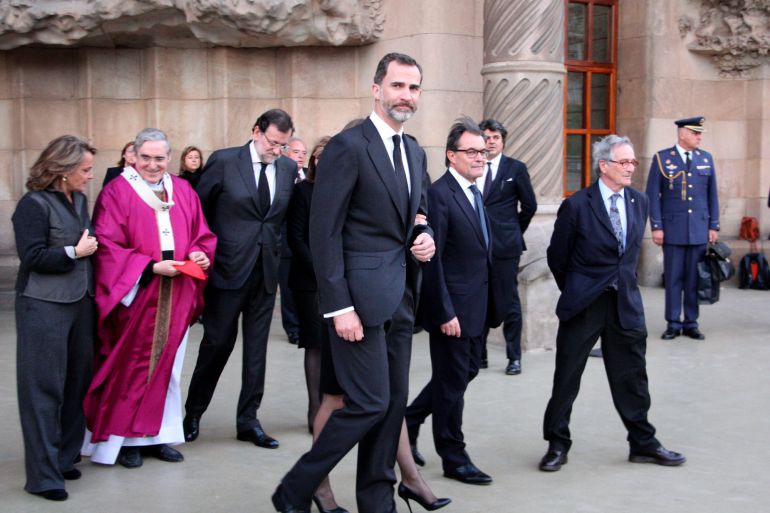 Varias de las autoridades asistentes al funeral de las víctimas de Germanwings, celebrado en la Sagrada Familia. Varias de las autoridades asistentes al funeral de las víctimas de Germanwings, celebrado en la Sagrada Familia.