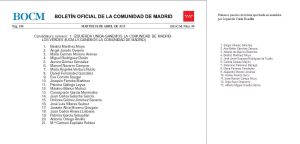 La lista definitiva publicada hoy en el Boletín Oficial de la Comunidad de Madrid junto a la lista aprobada por la Asamblea local de Boadilla La lista definitiva publicada hoy en el Boletín Oficial de la Comunidad de Madrid junto a la lista aprobada por la Asamblea local de Boadilla