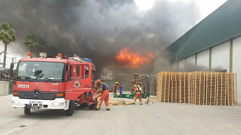 Controlado el incendio de la cooperativa de Algemesí Controlado el incendio de la cooperativa de Algemesí