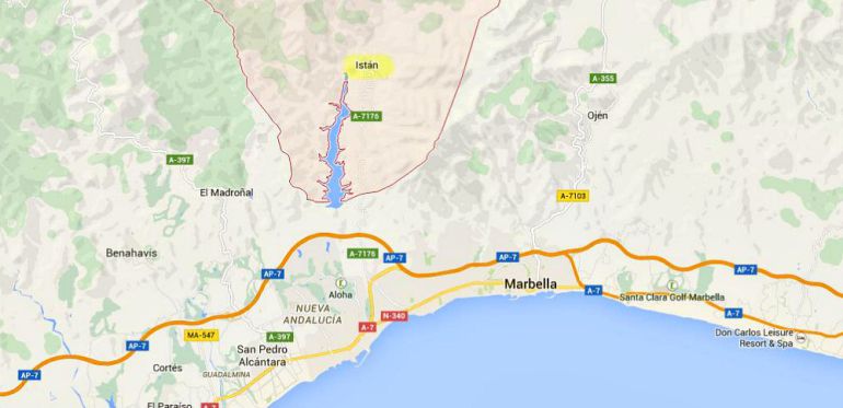 Ubicación en el mapa del municipio malagueño de Istán Ubicación en el mapa del municipio malagueño de Istán