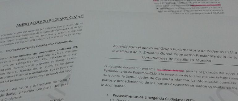 Los documentos del pacto PSOE-Podemos Los documentos del pacto PSOE-Podemos