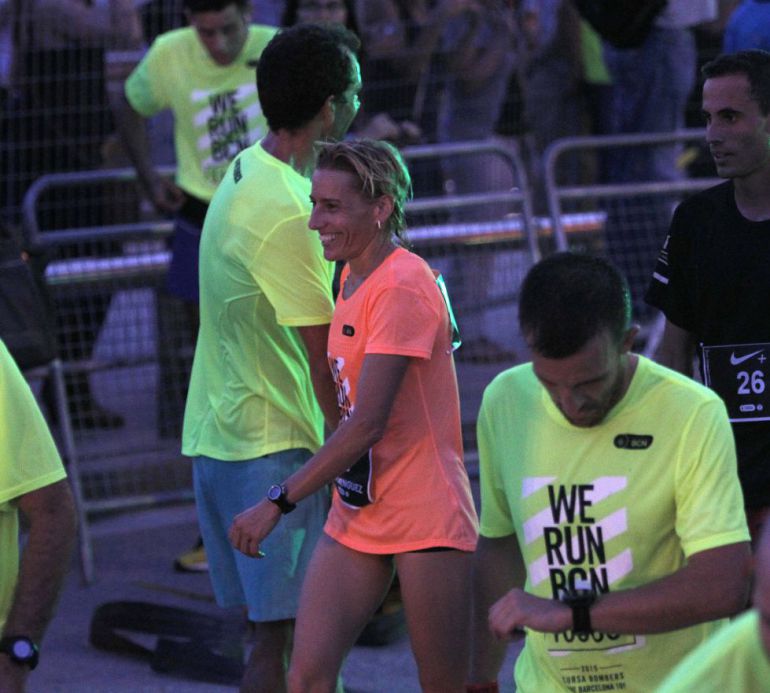 Marta Domínguez en la carrera nocturna Nike de Barcelona Marta Domínguez en la carrera nocturna Nike de Barcelona