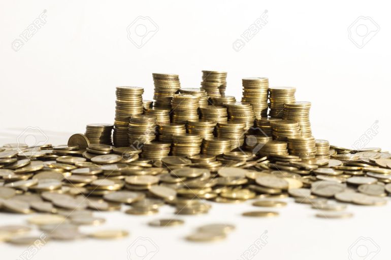 Montones de monedas Montones de monedas