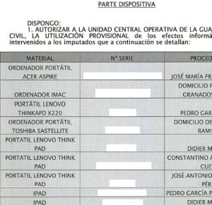 La Guardia Civil utilizó el portátil de Granados para investigar la trama La Guardia Civil utilizó el portátil de Granados para investigar la trama
