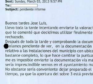 “Recibí varios correos pidiéndome cambiar puntuaciones a favor de Cofely” “Recibí varios correos pidiéndome cambiar puntuaciones a favor de Cofely”