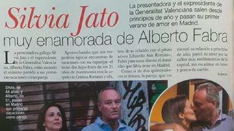 Interior de la revista Diez Minutos que recoge la relación entre Silvia Jato y Alberto Fabra Interior de la revista Diez Minutos que recoge la relación entre Silvia Jato y Alberto Fabra