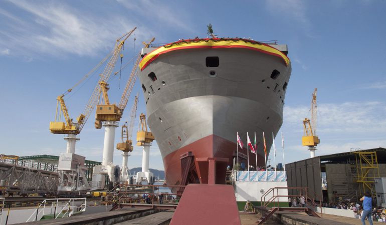 Vista del buque de apoyo offshore "Reforma Pemex", que el astillero vigués Barreras ha construido para la petrolera mexicana Pemex. Vista del buque de apoyo offshore "Reforma Pemex", que el astillero vigués Barreras ha construido para la petrolera mexicana Pemex.