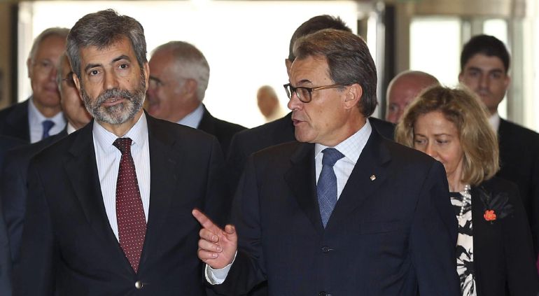 El president de la Generalitat, Artur Mas, al costat del president del Tribunal Suprem, Carlos Lesmes El president de la Generalitat, Artur Mas, al costat del president del Tribunal Suprem, Carlos Lesmes