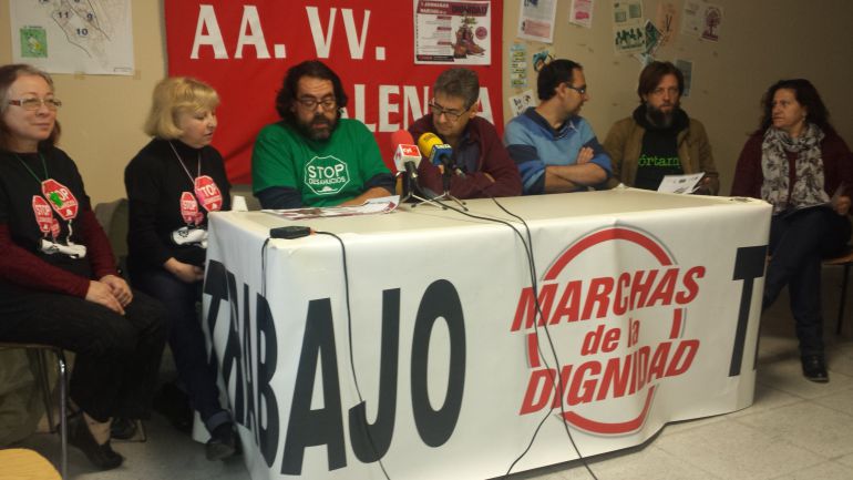 Integrantes de los colectivos que participarán en las jornadas de las Marchas de la Dignidad Integrantes de los colectivos que participarán en las jornadas de las Marchas de la Dignidad