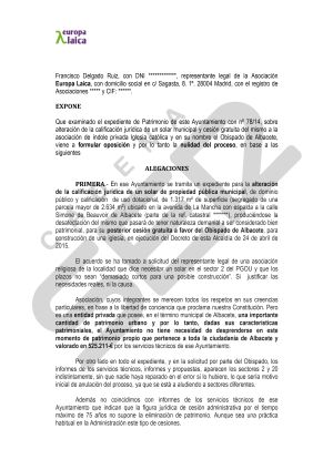 Escrito de Europa Laica. Pincha para ampliar Escrito de Europa Laica. Pincha para ampliar