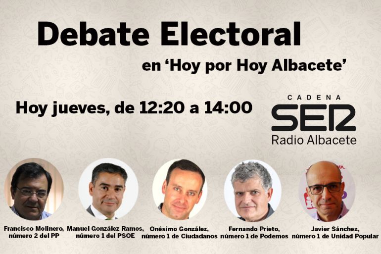 A las 12:20, debate entre PP, PSOE, Ciudadanos, Podemos y Unidad Popular A las 12:20, debate entre PP, PSOE, Ciudadanos, Podemos y Unidad Popular