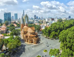 Vista panorámica sobre la ciudad de Ho Chi Minh, antigua Saigón Vista panorámica sobre la ciudad de Ho Chi Minh, antigua Saigón