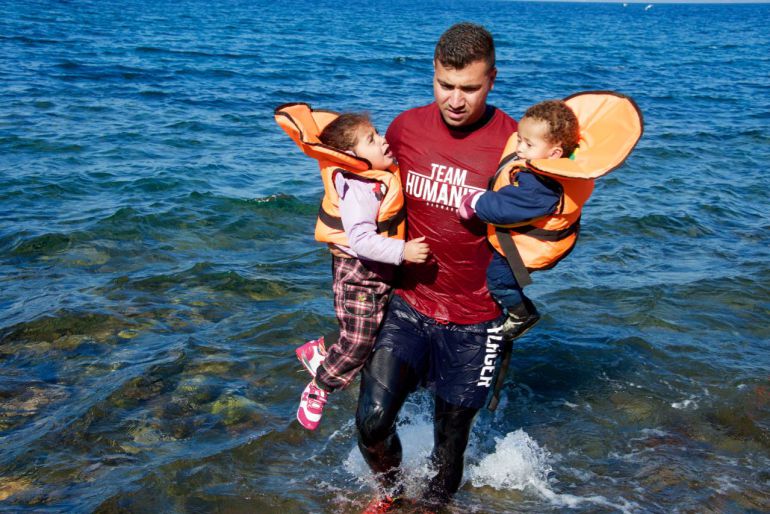 Una de las imágenes de la exposición 'Entre fronteras. El drama de los refugiados' Una de las imágenes de la exposición 'Entre fronteras. El drama de los refugiados'