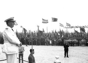 Francisco Franco en la inauguración del monumento falangista de Valladolid (1961)