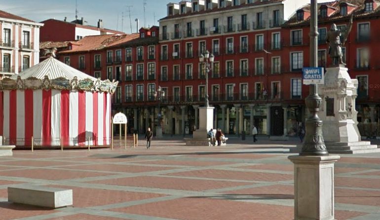 Cartel de la empresa Gowex instalado en la Plaza Mayor de Valladolid Cartel de la empresa Gowex instalado en la Plaza Mayor de Valladolid