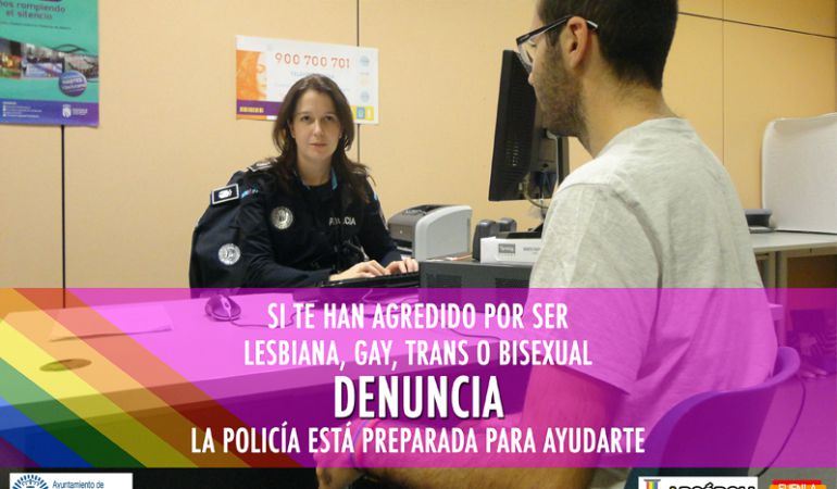 Dos asociaciones de Fuenlabrada y la Policía Municipal animan a denunciar las agresiones LGTB con una campaña. Dos asociaciones de Fuenlabrada y la Policía Municipal animan a denunciar las agresiones LGTB con una campaña.