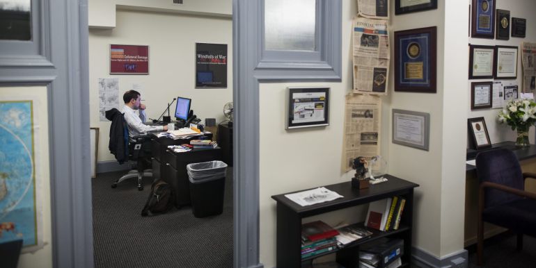 Vista de las oficinas del Consorcio Internacional de Periodistas de Investigación, en Washington (EEUU). Los "papeles de Panamá" se refieren a la mayor filtración periodística de la historia Vista de las oficinas del Consorcio Internacional de Periodistas de Investigación, en Washington (EEUU). Los "papeles de Panamá" se refieren a la mayor filtración periodística de la historia