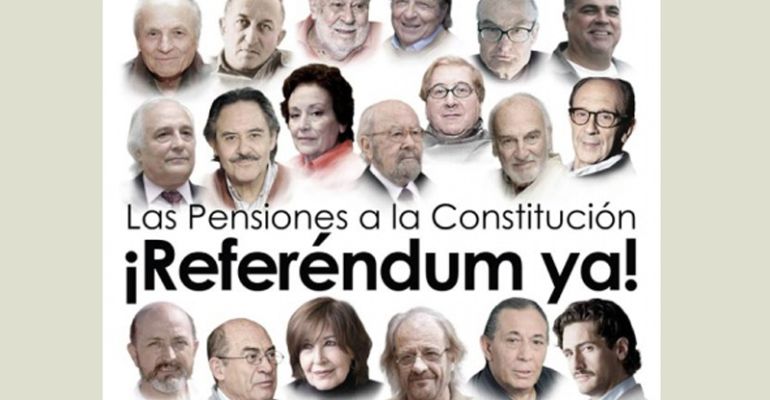 Cartel del referéndum para que las pensiones sean un derecho recogido en la Constitución Cartel del referéndum para que las pensiones sean un derecho recogido en la Constitución