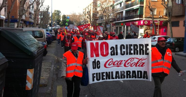 Manifestación de los trabajadores de la planta de Coca Cola en Fuenlabrada Manifestación de los trabajadores de la planta de Coca Cola en Fuenlabrada
