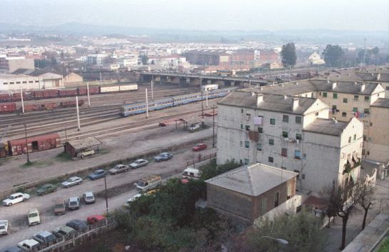 1989 - Panorámica de la división de la ciudad por las vías 1989 - Panorámica de la división de la ciudad por las vías