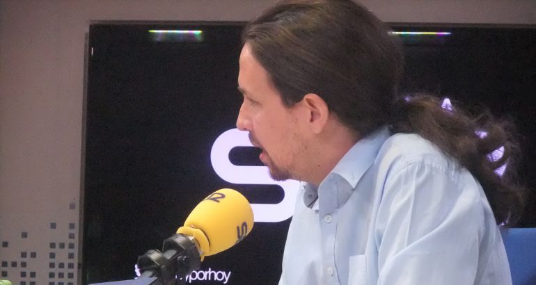 Una imatge d'arxiu que mostra Pablo Iglesias als estudis de la Cadena SER Una imatge d'arxiu que mostra Pablo Iglesias als estudis de la Cadena SER