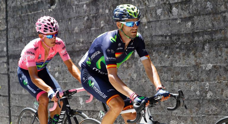 Los Dolomitas dejan sin Giro a Valverde Los Dolomitas dejan sin Giro a Valverde