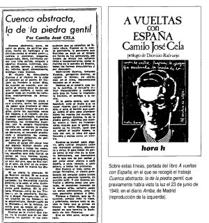 Camilo José Cela y la Cuenca abstracta, la de la piedra gentil Camilo José Cela y la Cuenca abstracta, la de la piedra gentil