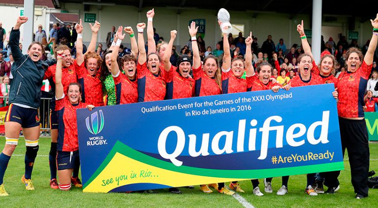 Las jugadoras de la selección española de Seven celebran la clasificación para Rio Las jugadoras de la selección española de Seven celebran la clasificación para Rio