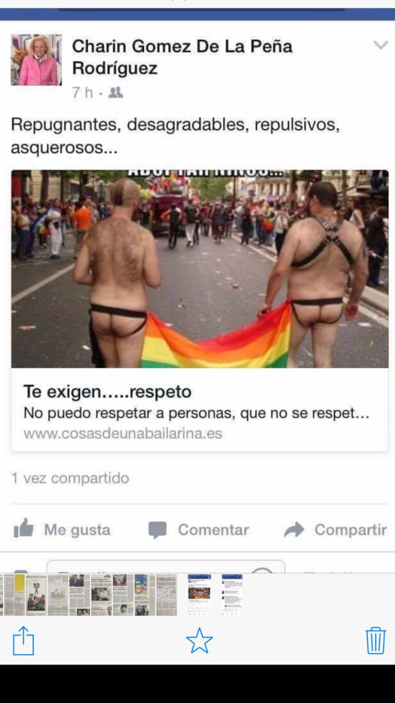 Muro del Facebook de la concejala de Servicios Sociales Muro del Facebook de la concejala de Servicios Sociales