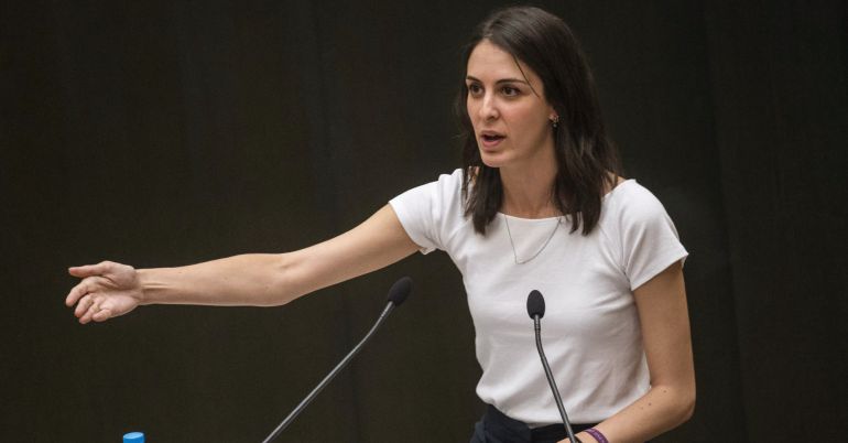 La portavoz del Ayuntamiento de Madrid, Rita Maestre, durante su intervención en el primer debate del estado de la ciudad La portavoz del Ayuntamiento de Madrid, Rita Maestre, durante su intervención en el primer debate del estado de la ciudad