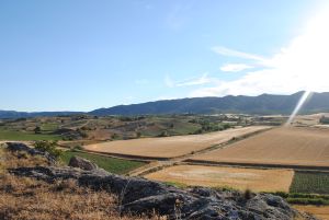 Paisaje alcarreño desde el yacimiento de la Cava. Paisaje alcarreño desde el yacimiento de la Cava.