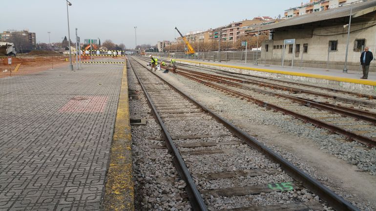 Obras recientes en la estaic&oacute;n de trenes de Granada.