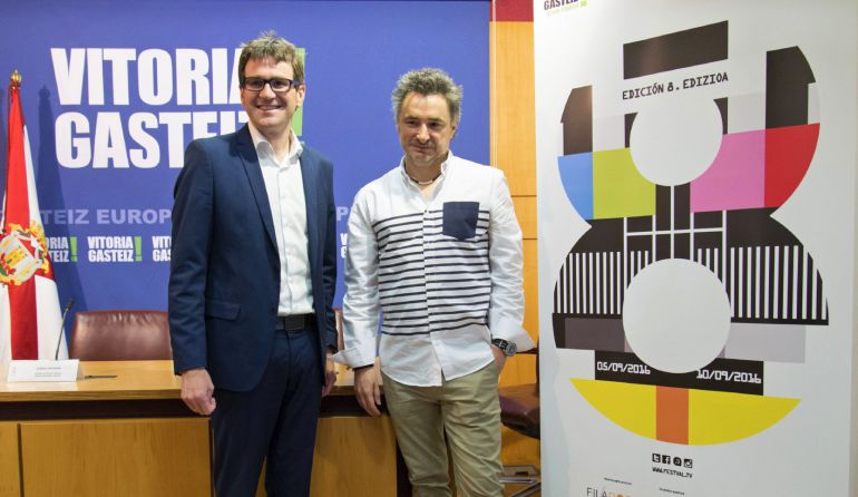 El alcalde de Vitoria, Gorka Urtaran y el director del Festival del FesTVal, Joseba Fiestras. El alcalde de Vitoria, Gorka Urtaran y el director del Festival del FesTVal, Joseba Fiestras.