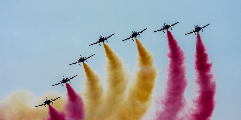 La Patrulla Águila vuelve a surcar los cielos del Mar Menor La Patrulla Águila vuelve a surcar los cielos del Mar Menor