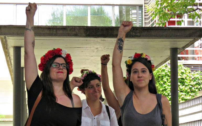 Las acusadas a la salida del juicio Las acusadas a la salida del juicio