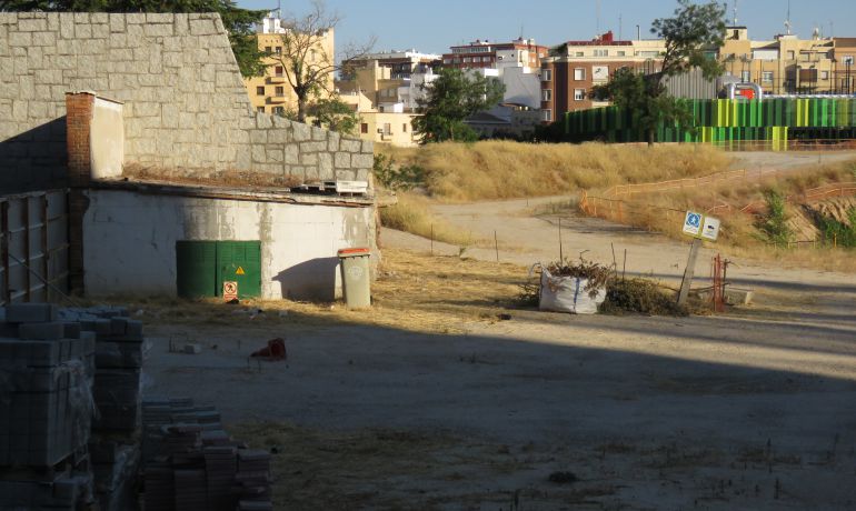 Restos de las obras tras la demolición del estadio de Vallehermoso Restos de las obras tras la demolición del estadio de Vallehermoso