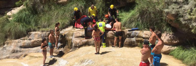 Momento del rescate en las Chorreras. Momento del rescate en las Chorreras.