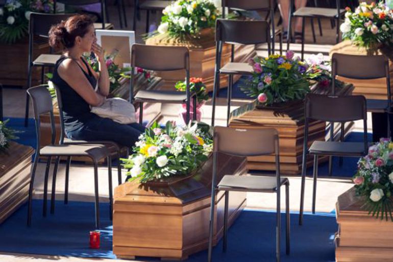 Funeral de Estado por las víctimas del terremoto de Italia. Funeral de Estado por las víctimas del terremoto de Italia.