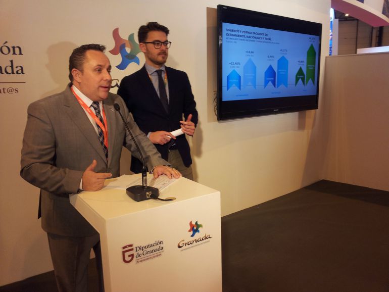 Enrique Medina y Guillermo Quero presentado datos sobre el turismo de Granada en la última feria FITUR. Enrique Medina y Guillermo Quero presentado datos sobre el turismo de Granada en la última feria FITUR.