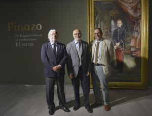 El presidente de la Fundación Bancaja, Rafael Alcón; Javier Pérez Rojas, catedrático especialista en Pinazo de la Universitat de València y José Ignacio Casar Pinazo, director del Museo de Bellas Artes El presidente de la Fundación Bancaja, Rafael Alcón; Javier Pérez Rojas, catedrático especialista en Pinazo de la Universitat de València y José Ignacio Casar Pinazo, director del Museo de Bellas Artes