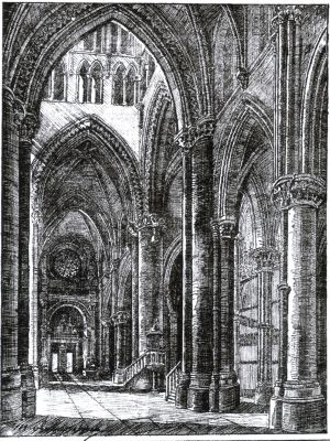 Grabado del interior de la catedral de Cuenca en 1886. Grabado del interior de la catedral de Cuenca en 1886.