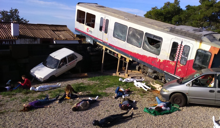 Simulación de un accidente de metro en Bétera Simulación de un accidente de metro en Bétera