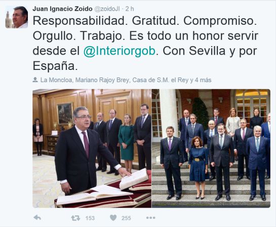 Zoido jura como Ministro del Interior: Juan Ignacio Zoido jura su cargo como nuevo ministro del Interior Zoido jura como Ministro del Interior: Juan Ignacio Zoido jura su cargo como nuevo ministro del Interior