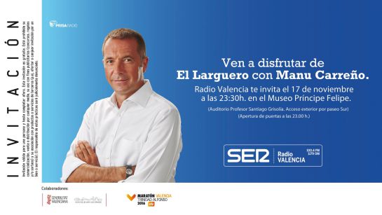 Invitación El Larguero llega a Valencia Invitación El Larguero llega a Valencia