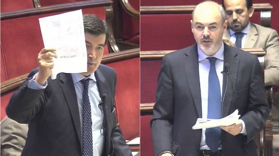 El portavoz de Ciudadanos, Fernando Giner (izquierda) y el del grupo popular, Eusebio Monzó (derecha) en el Pleno del Ayuntamiento de Valencia El portavoz de Ciudadanos, Fernando Giner (izquierda) y el del grupo popular, Eusebio Monzó (derecha) en el Pleno del Ayuntamiento de Valencia
