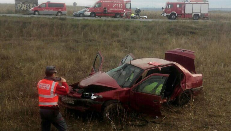 Herido grave en un accidente en Caparroso Herido grave en un accidente en Caparroso